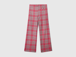 Pantaloni lunghi in misto viscosa elasticizzata con taglio a palazzo