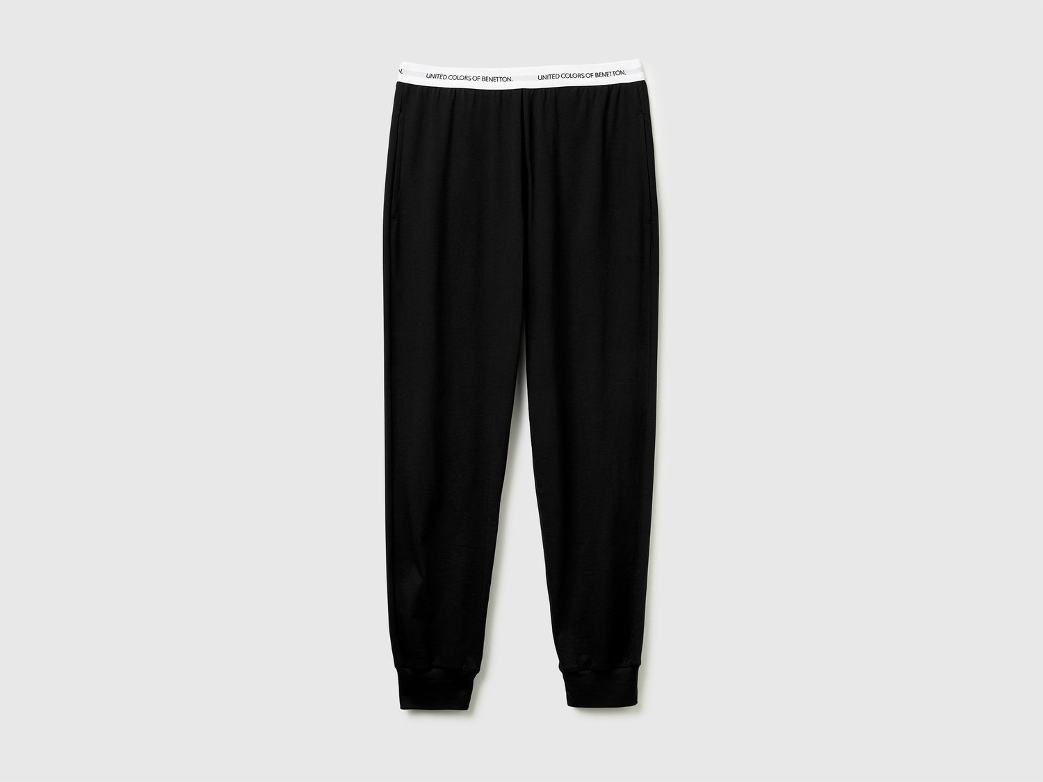 Pantaloni con elastico logato da uomo nero | Benetton Outlet