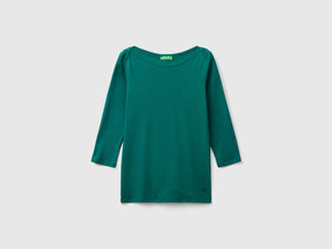 T-shirt con scollo a barchetta 100% cotone