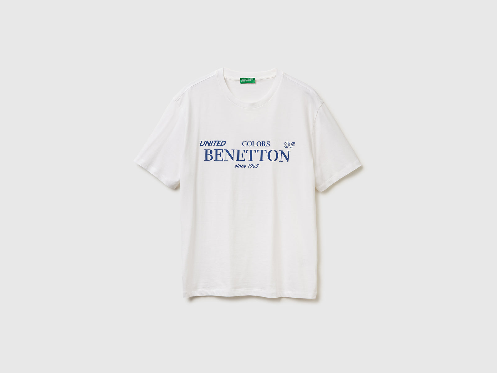 T-shirt in cotone con logo da uomo bianco | Benetton Outlet