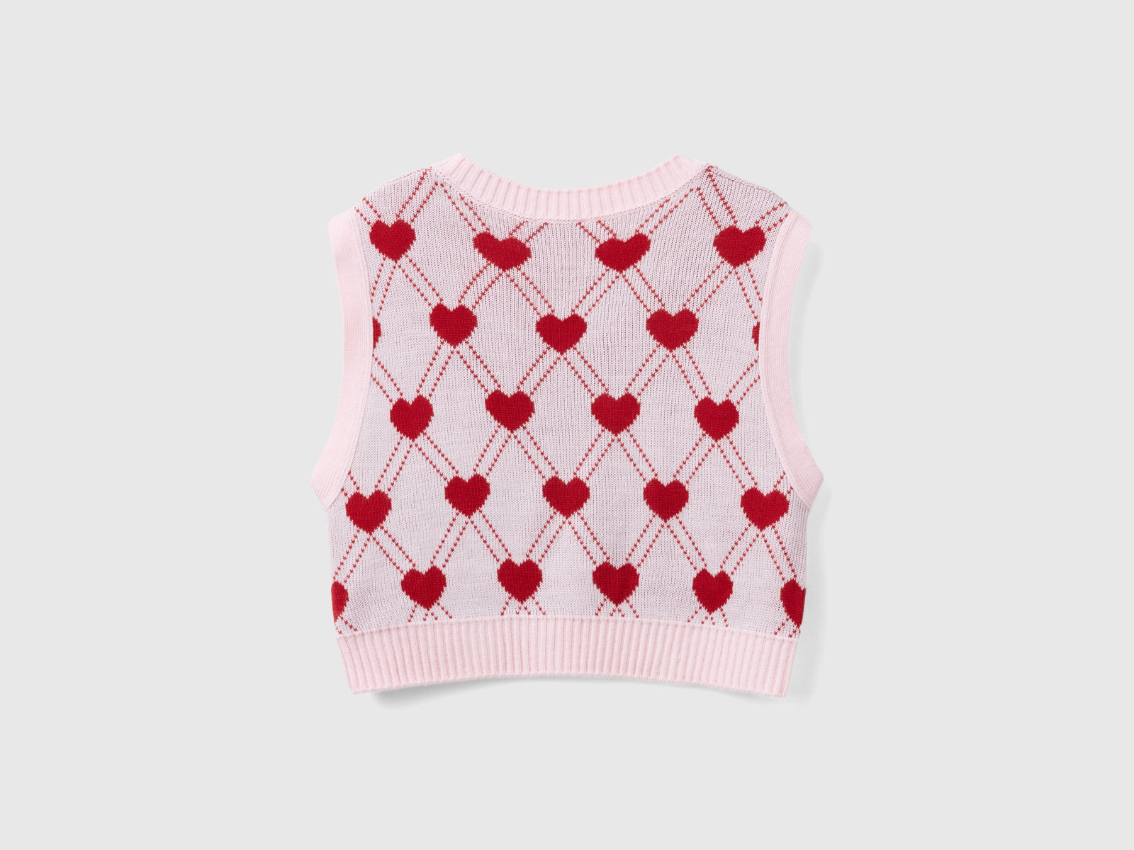 Gilet cropped con motivo cuori da bambina rosa 2 | Benetton Outlet