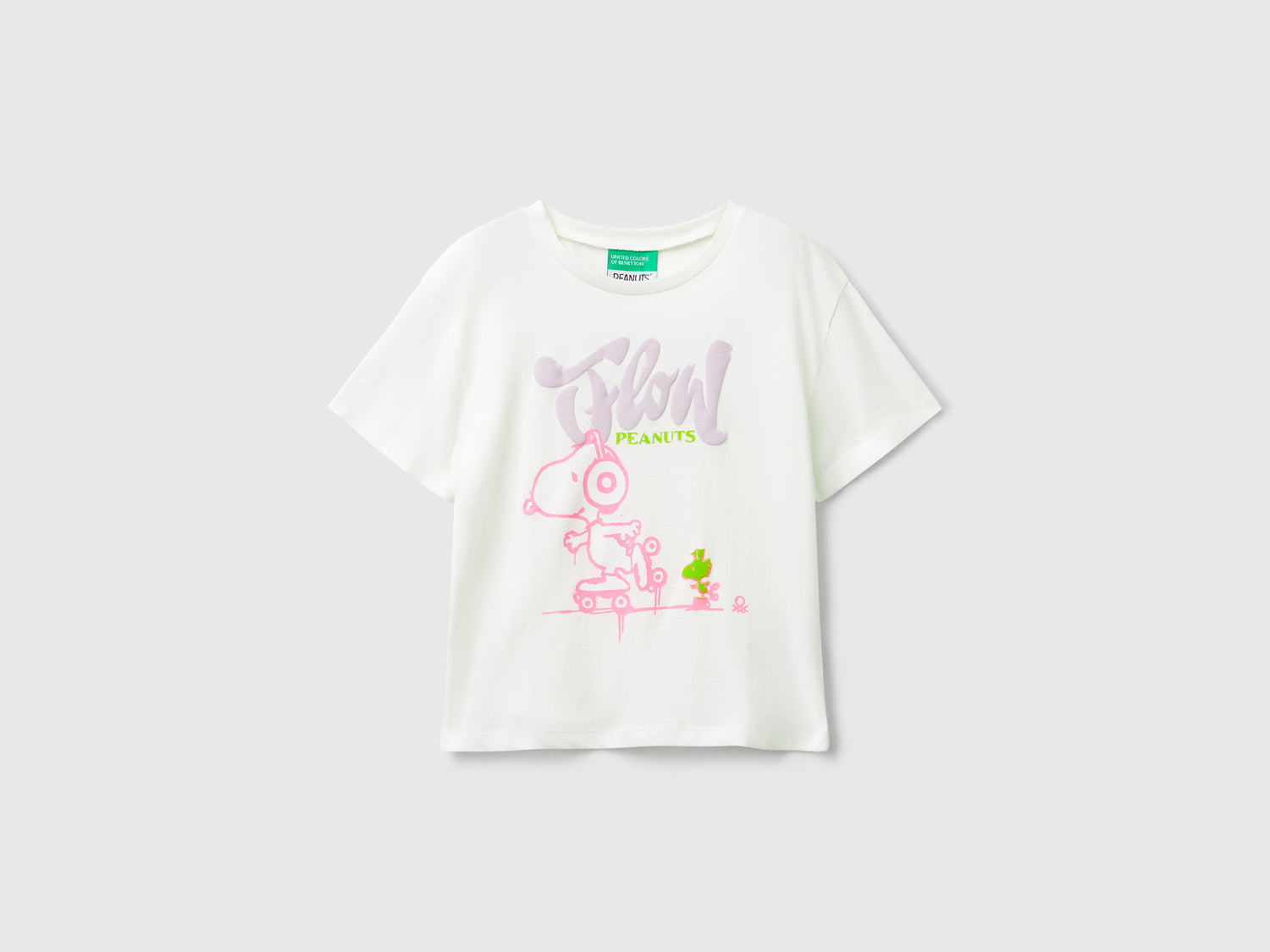 T-shirt con stampa ©Peanuts da bimba bianco panna | Benetton Outlet
