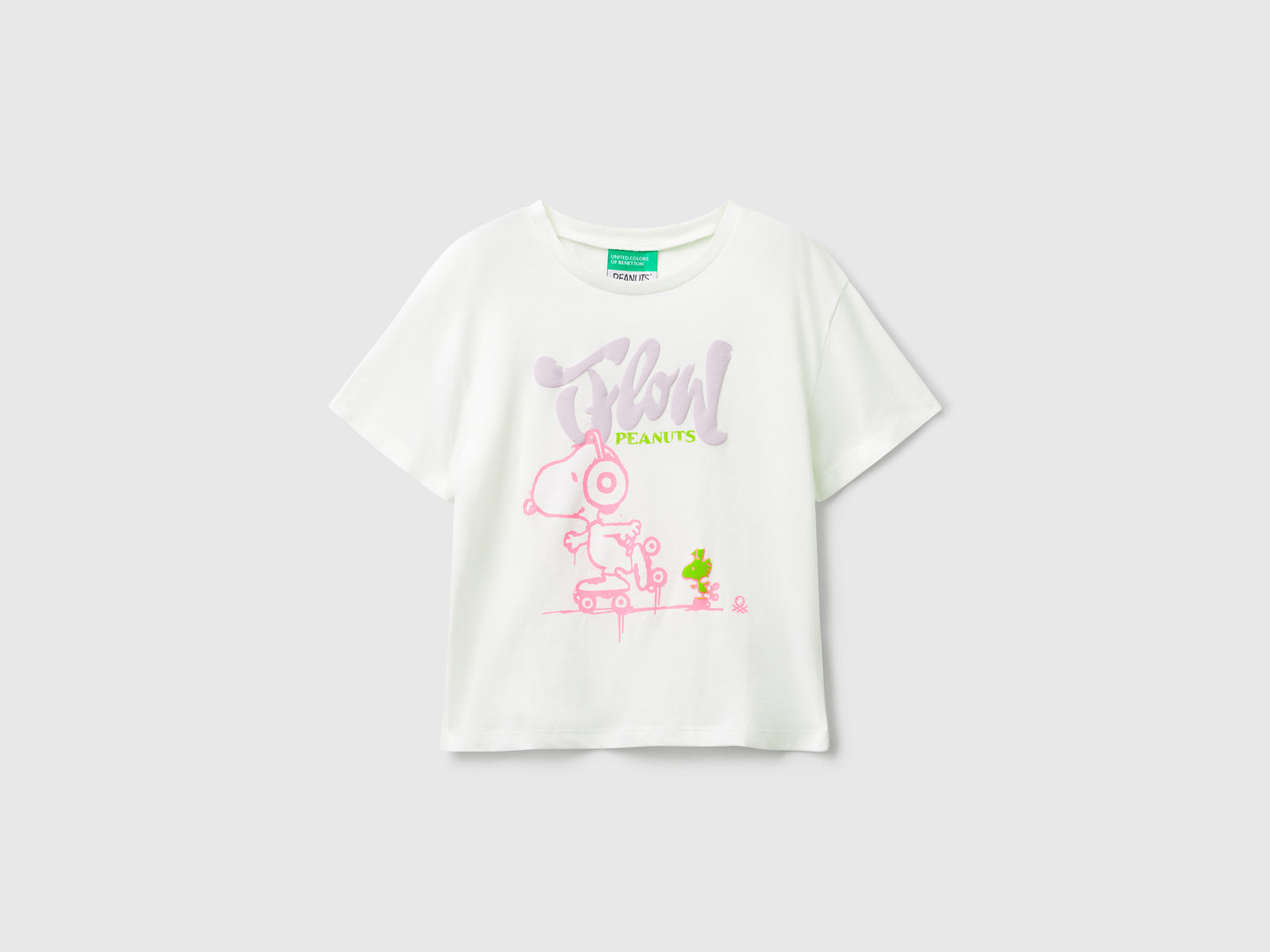 T-shirt con stampa ©Peanuts da bimba bianco panna | Benetton Outlet