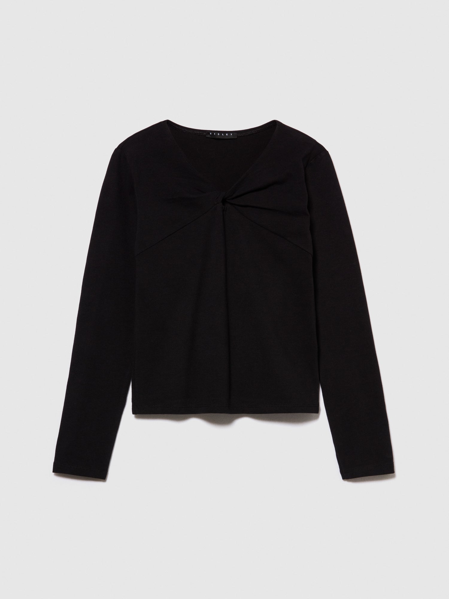 T-shirt con nodo da bambina nero | Sisley young Outlet