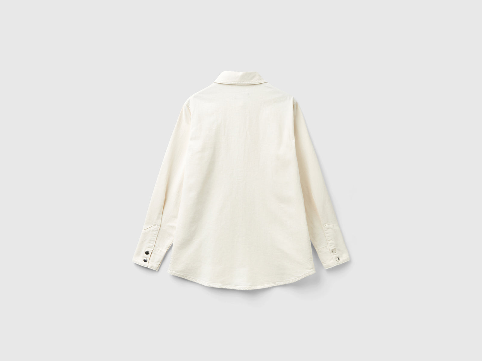Camicia over fit con ricamo floreale da donna bianco panna 2 | Benetton Outlet