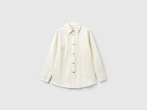 Camicia over fit con ricamo floreale