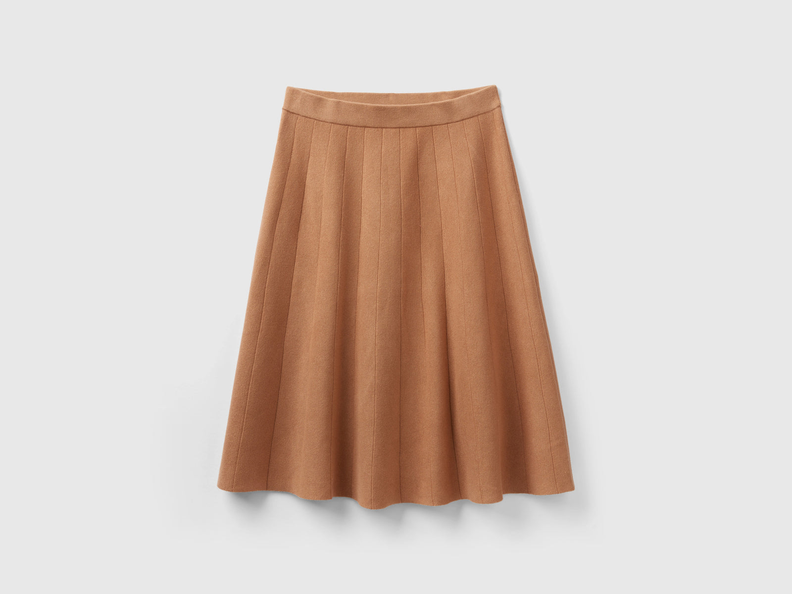 Longuette in maglia da donna cammello 2 | Benetton Outlet