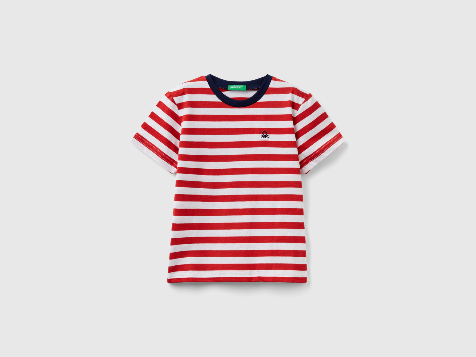 Maglietta a righe 100% cotone da bimbo rosso | Benetton Outlet