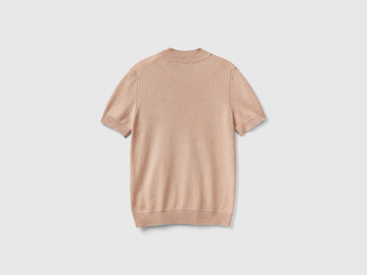 Maglia a manica corta in misto cashmere