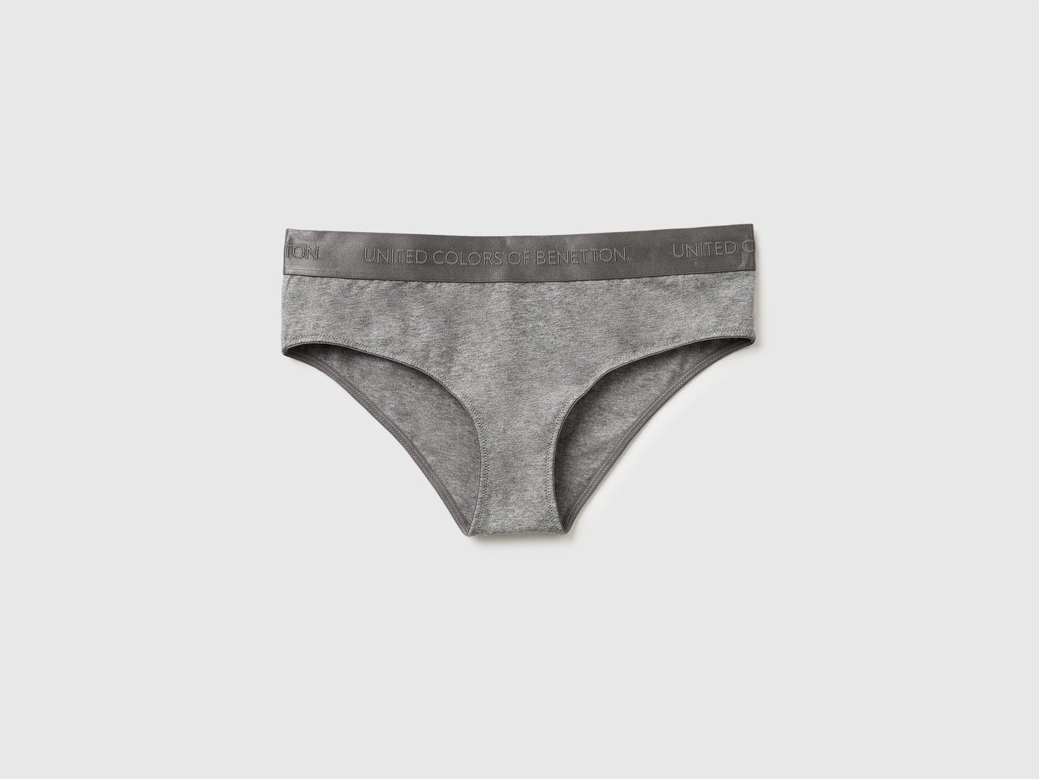 Slip fianco alto in cotone stretch da donna grigio scuro | Benetton Outlet