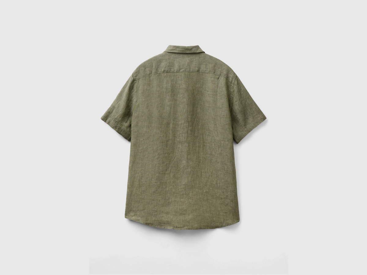 Camicia a manica corta 100% lino