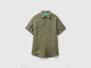 Camicia a manica corta 100% lino