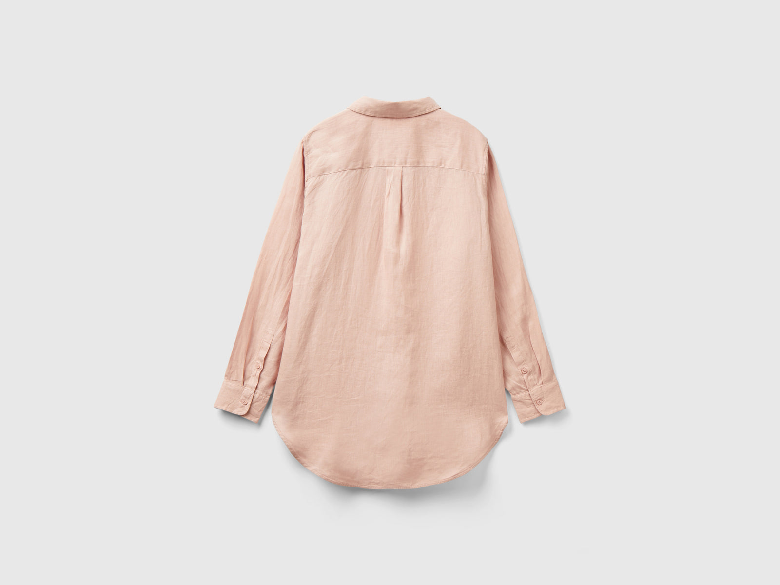 Camicia lunga in puro lino da donna rosa tenue 2 | Benetton Outlet