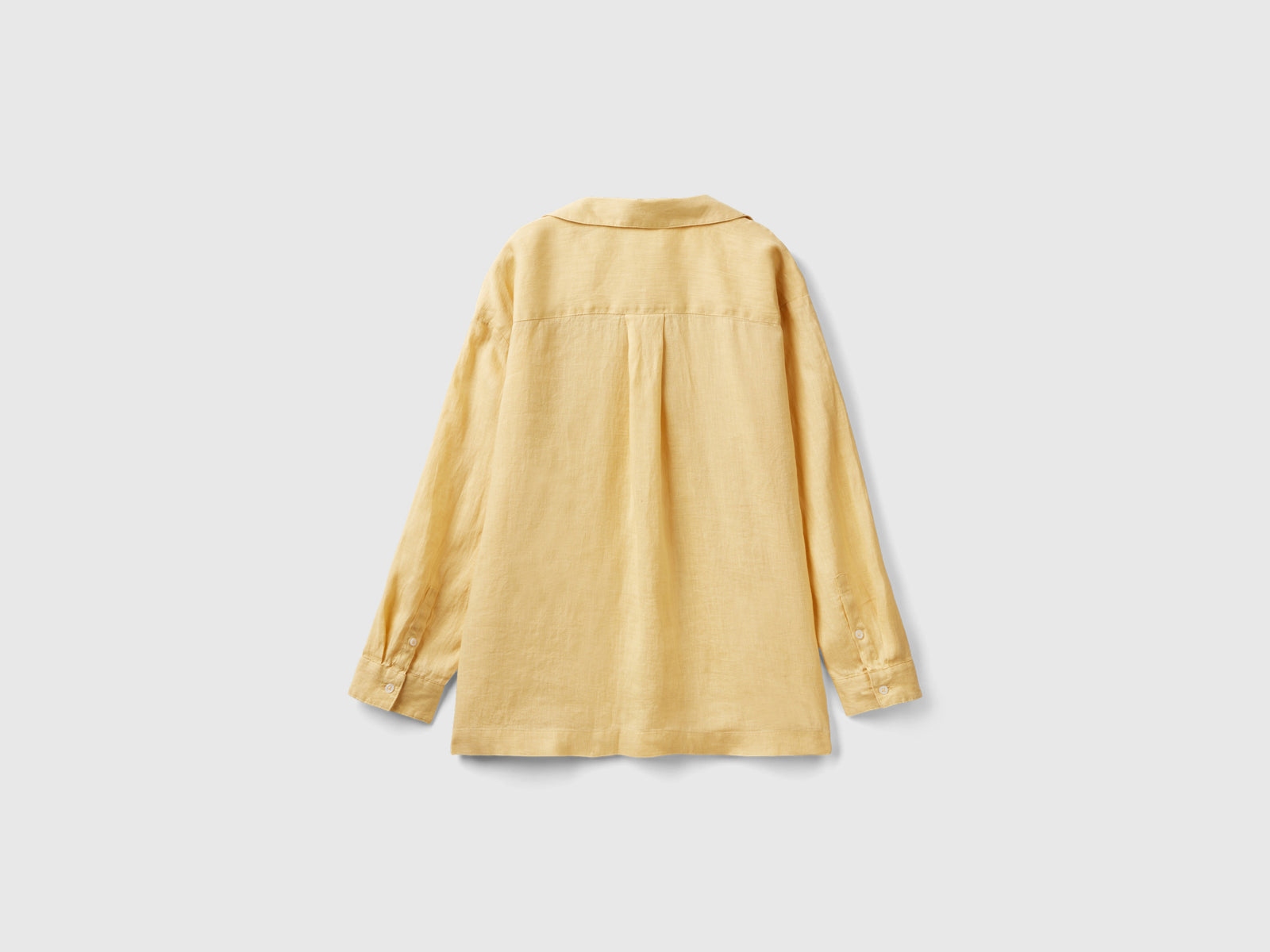 Camicia lunga in puro lino da donna giallo 2 | Benetton Outlet
