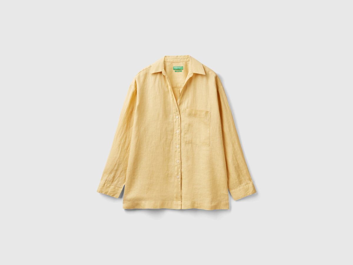 Camicia lunga in puro lino