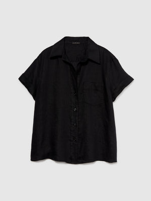 Camicia a maniche corte 100% lino