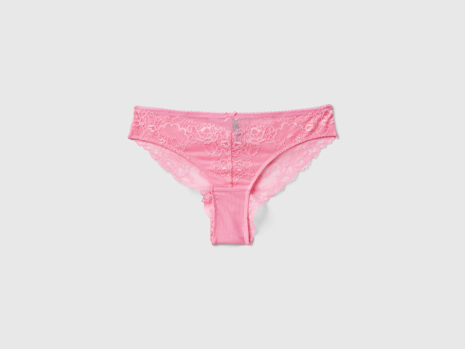 Slip in pizzo e retina da donna rosa | Benetton Outlet