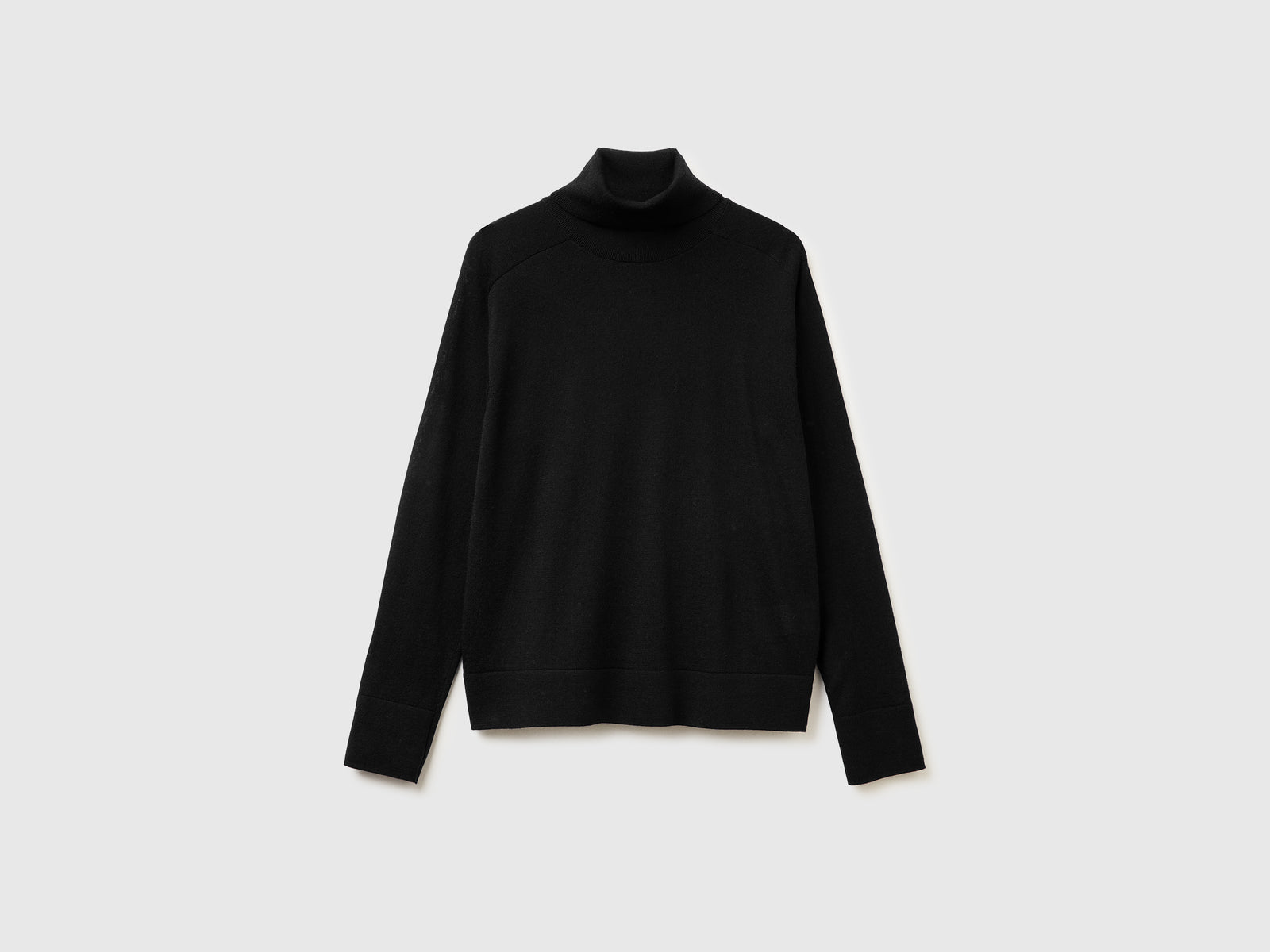 Dolcevita in pura lana Merino da donna nero | Benetton Outlet
