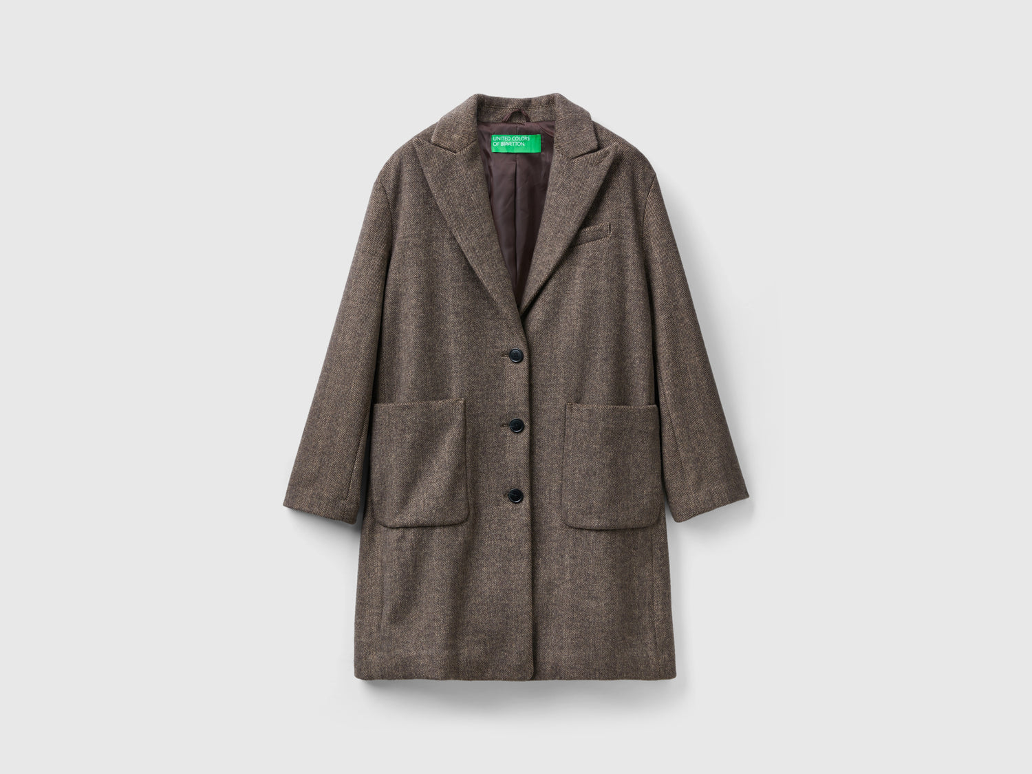Cappotto corto in misto lana da donna marrone | Benetton Outlet