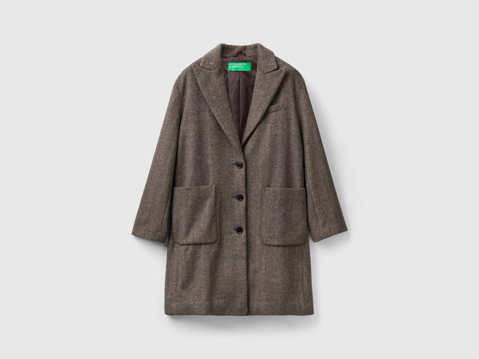 Cappotto corto in misto lana da donna marrone | Benetton Outlet
