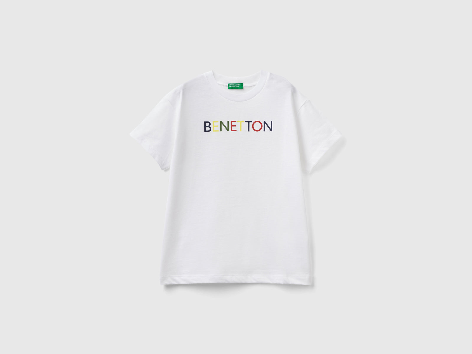 T-shirt 100% cotone bio da bambino bianco | Benetton Outlet