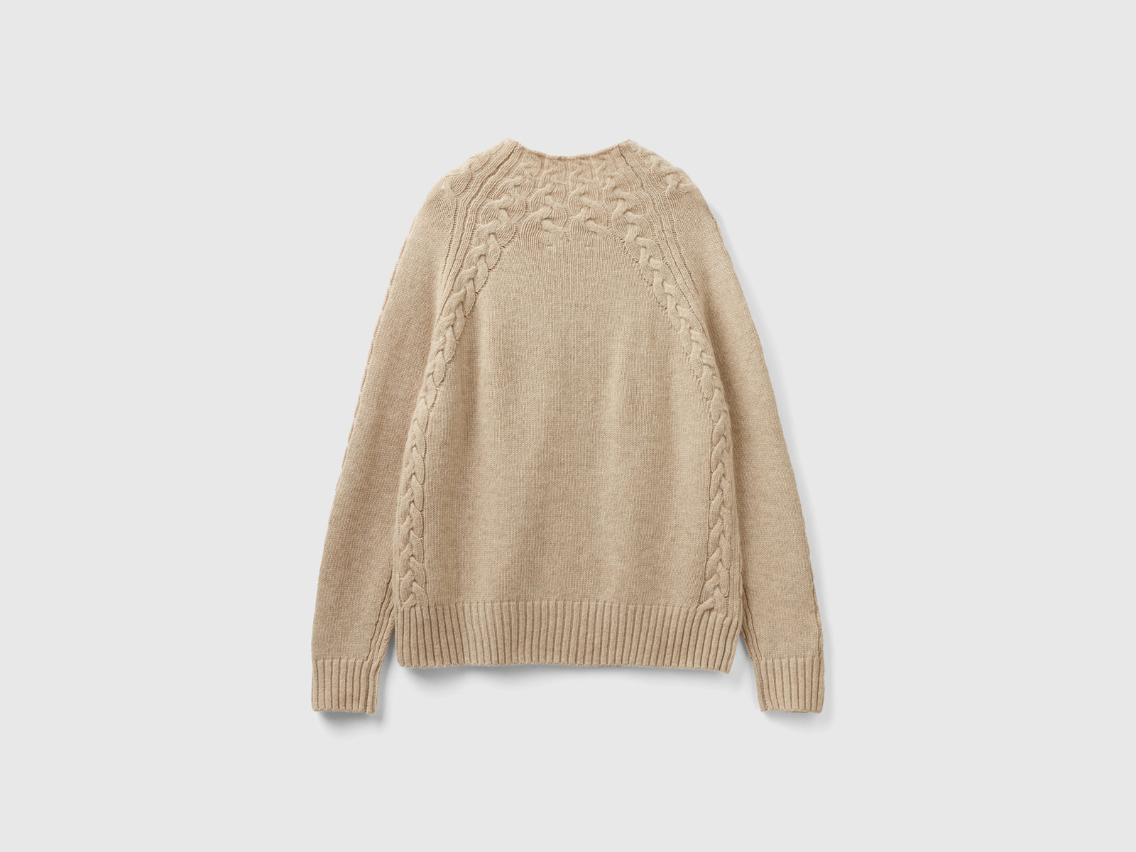 Maglione con trecce da donna beige 2 | Benetton Outlet