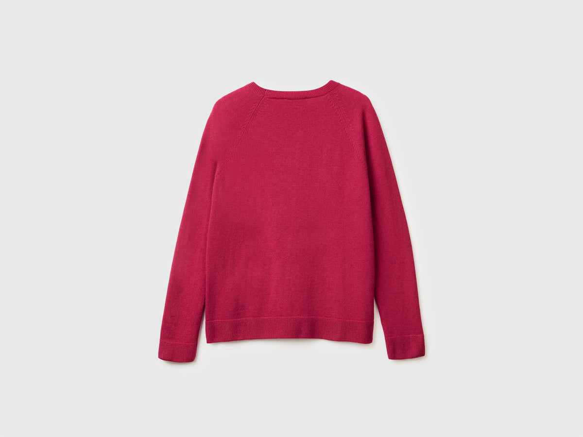 Maglia girocollo in misto lana e cashmere