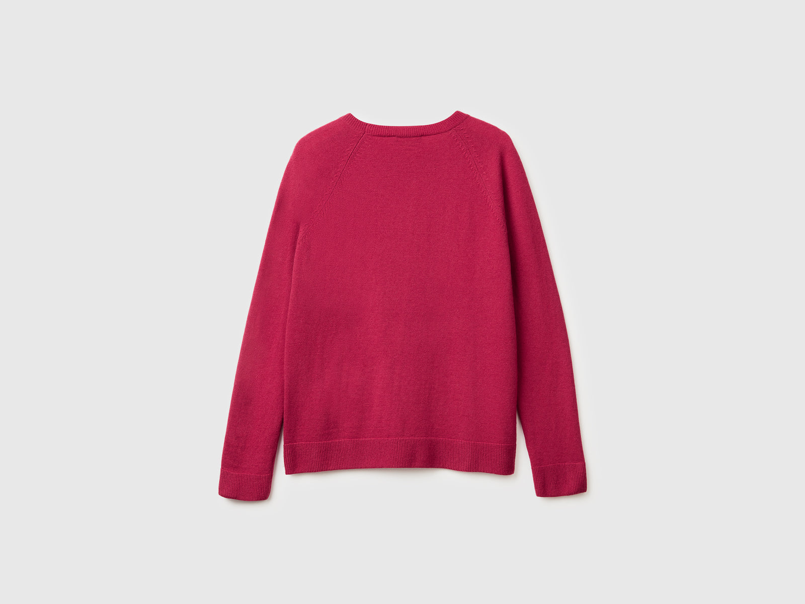 Maglia girocollo in misto lana e cashmere da donna fragola 2 | Benetton Outlet
