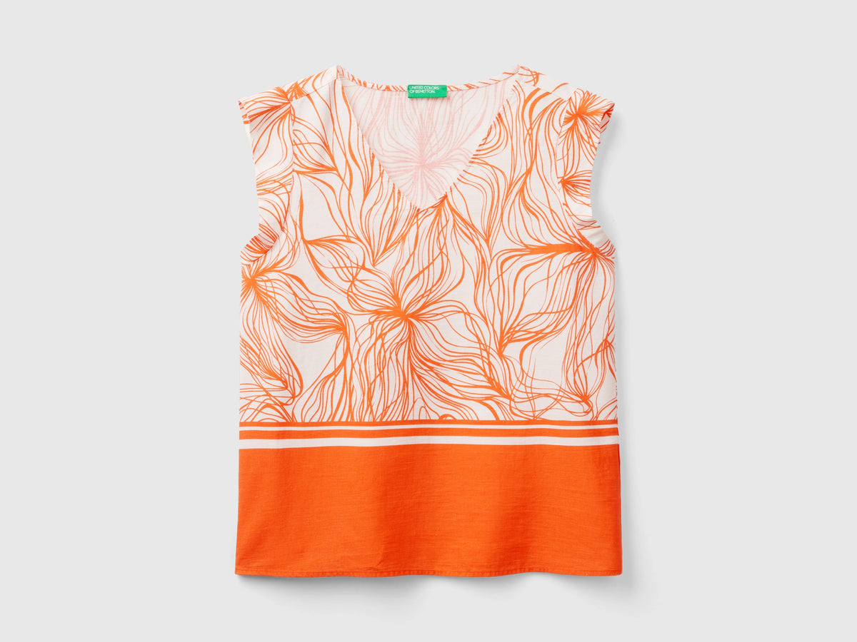 Blusa fantasia in misto viscosa sostenibile
