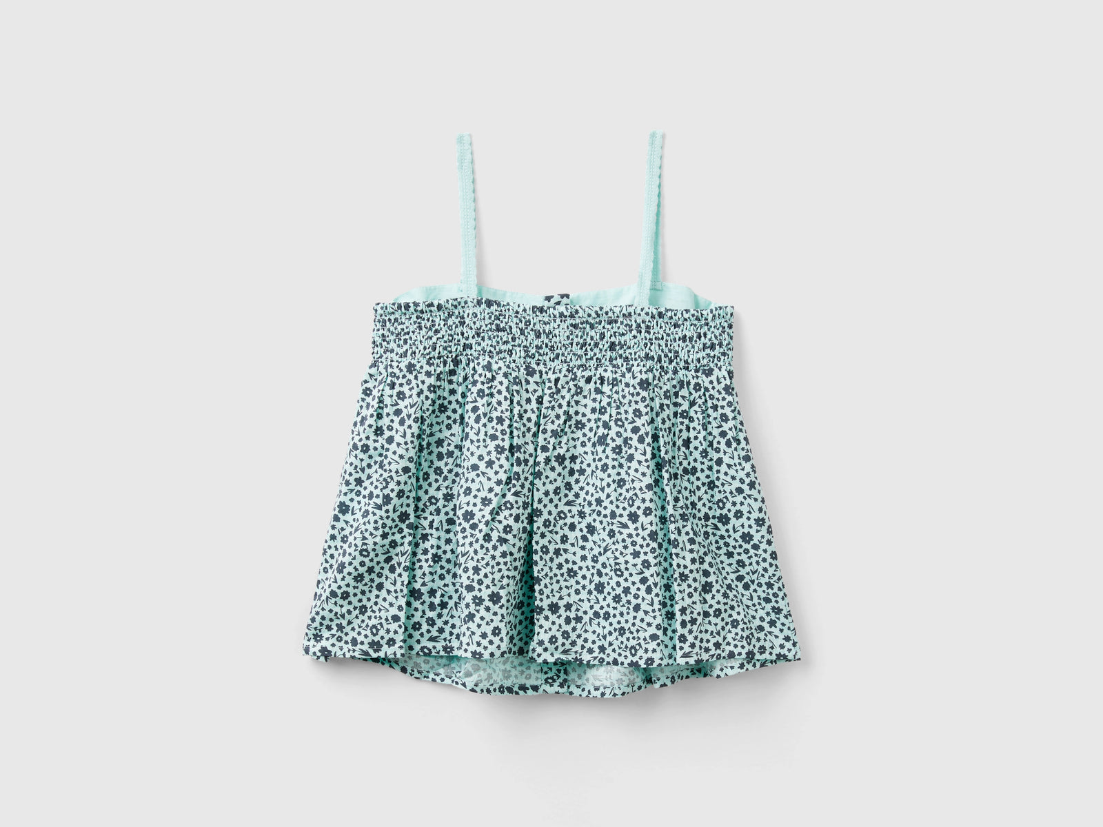 Blouse with flower print da bambina azzurro 2 | Benetton Outlet