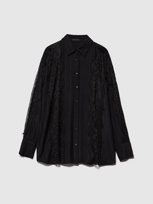 Camicia in raso con pizzo