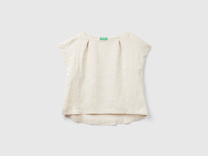 Blusa scollo quadrato in puro lino