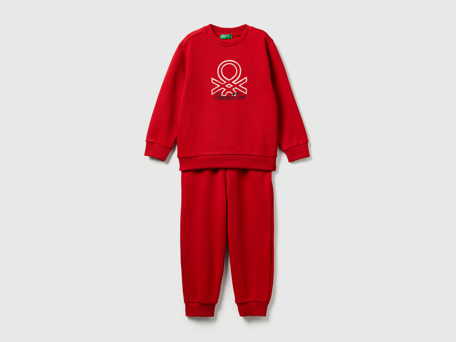 Tuta in felpa con logo da bimbo rosso | Benetton Outlet