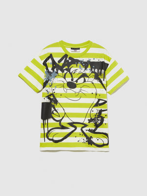 T-shirt a righe con stampa ©Looney Tunes