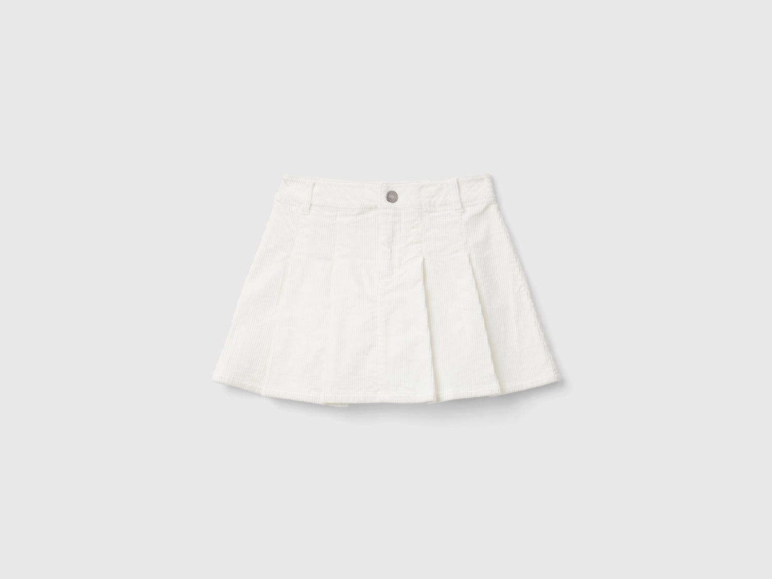 Pleated velvet mini skirt da bambina bianco panna | Benetton Outlet
