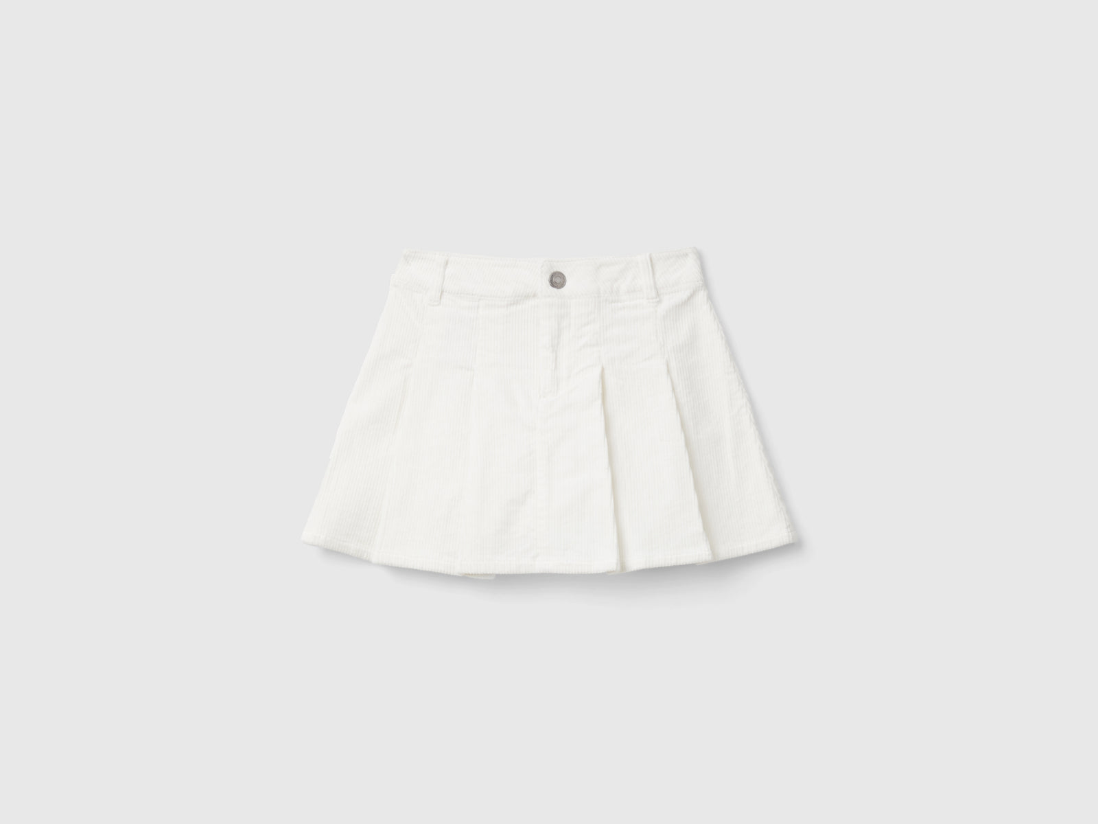 Pleated velvet mini skirt da bambina bianco panna | Benetton Outlet