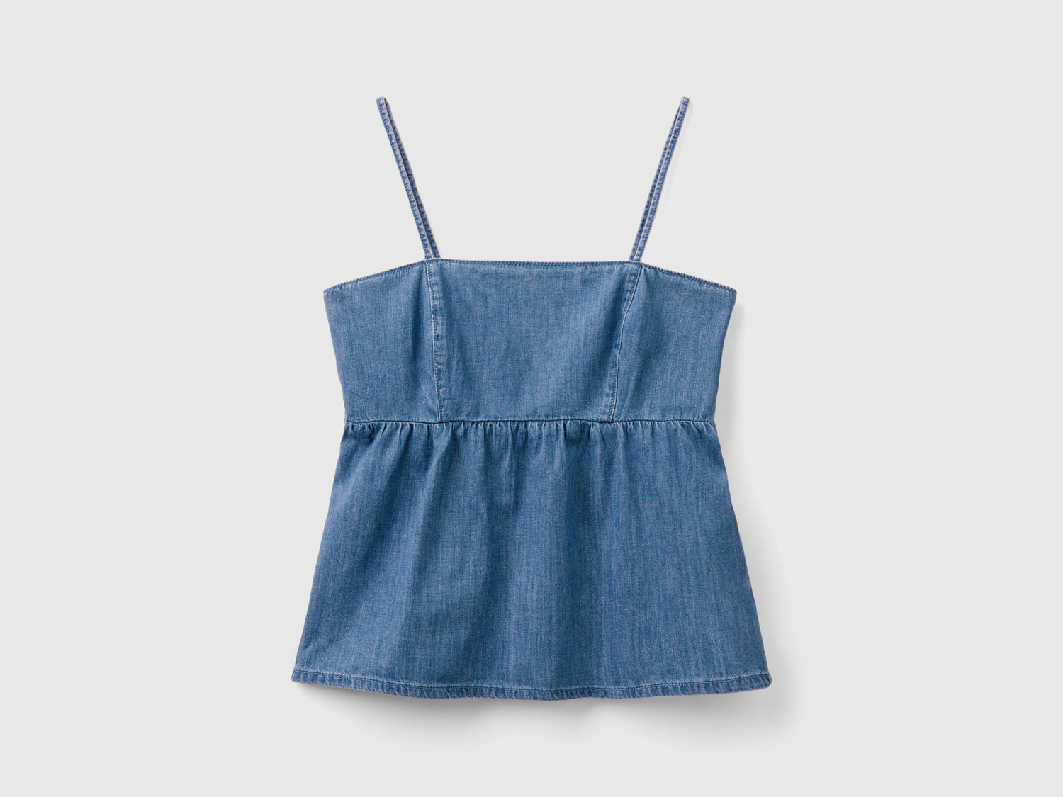 Top in denim con spalline da donna blu | Benetton Outlet