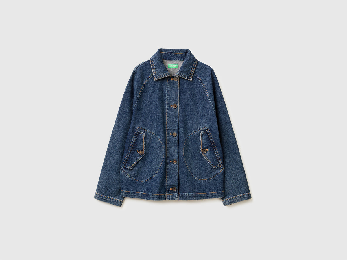 Trench corto di jeans