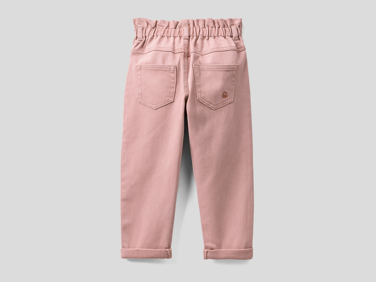 Pantaloni paperbag in cotone
