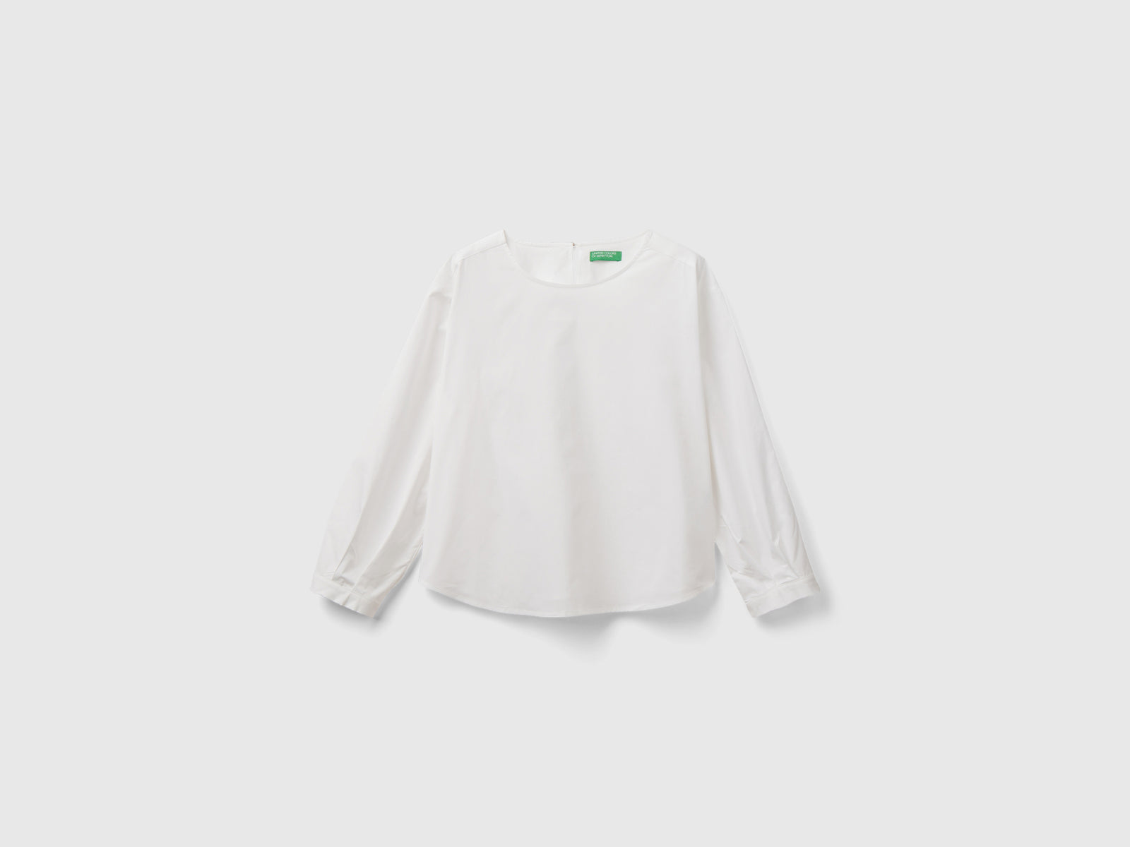 Blusa in cotone leggero da donna bianco | Benetton Outlet
