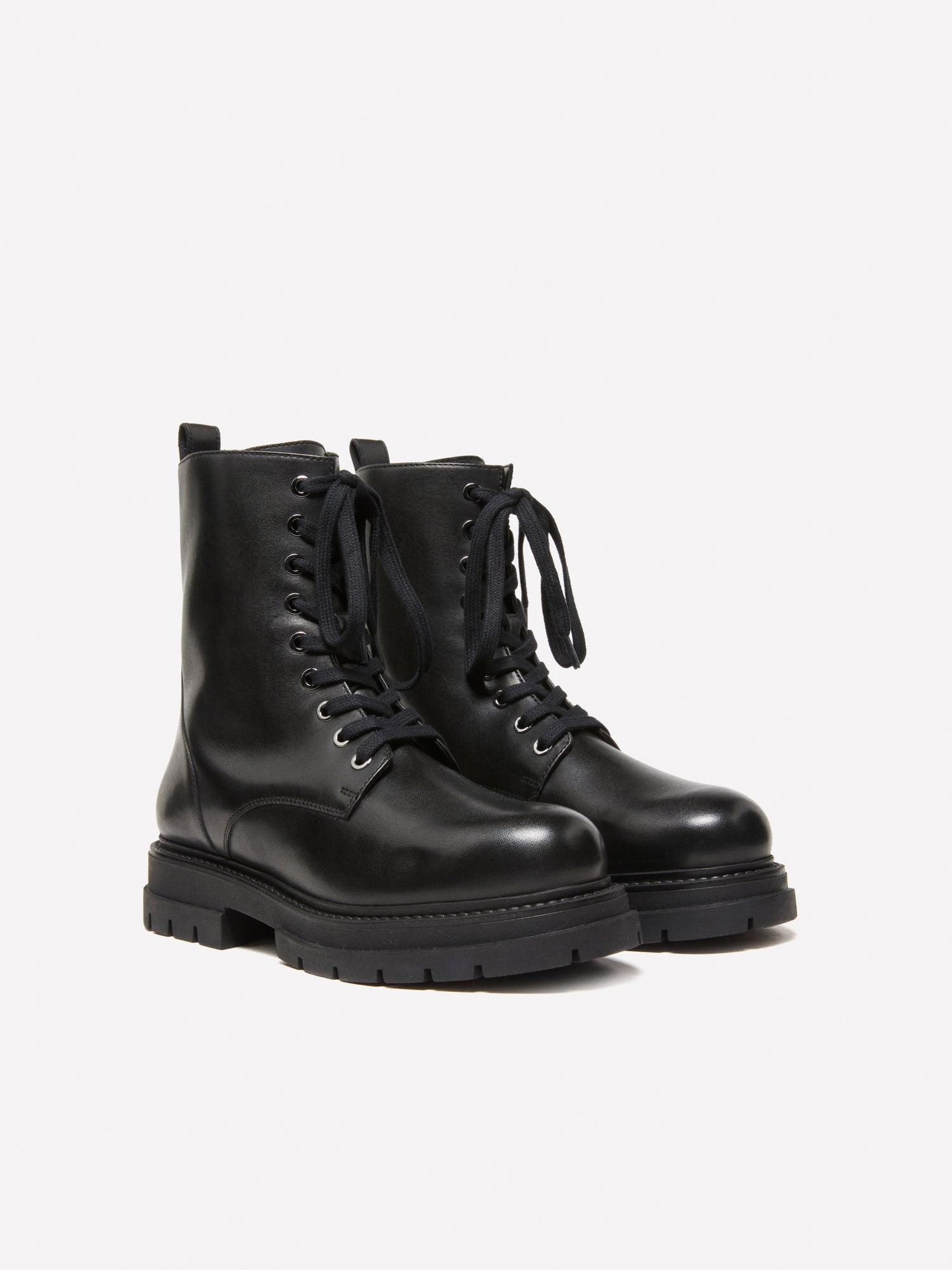 Anfibi in 100% pelle da donna nero | Sisley Outlet