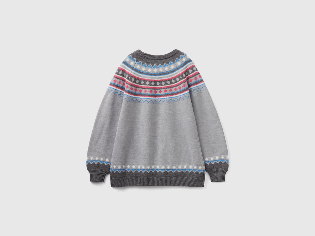 Maglione jacquard con lurex