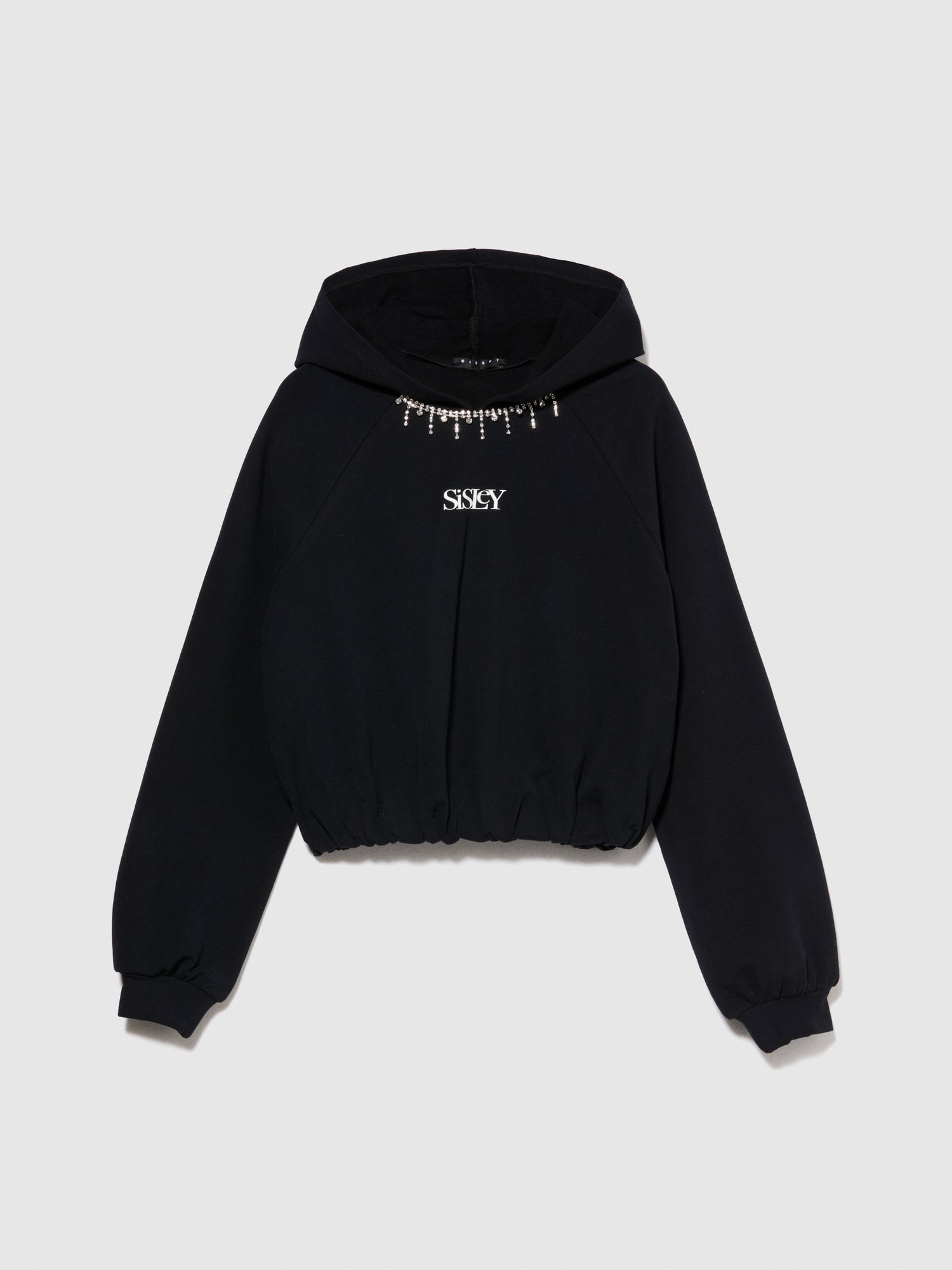 Felpa con dettaglio gioiello da bambina nero | Sisley young Outlet