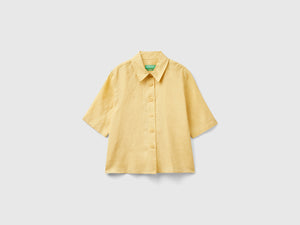 Camicia corta in puro lino