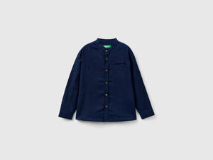 Camicia alla coreana in misto lino