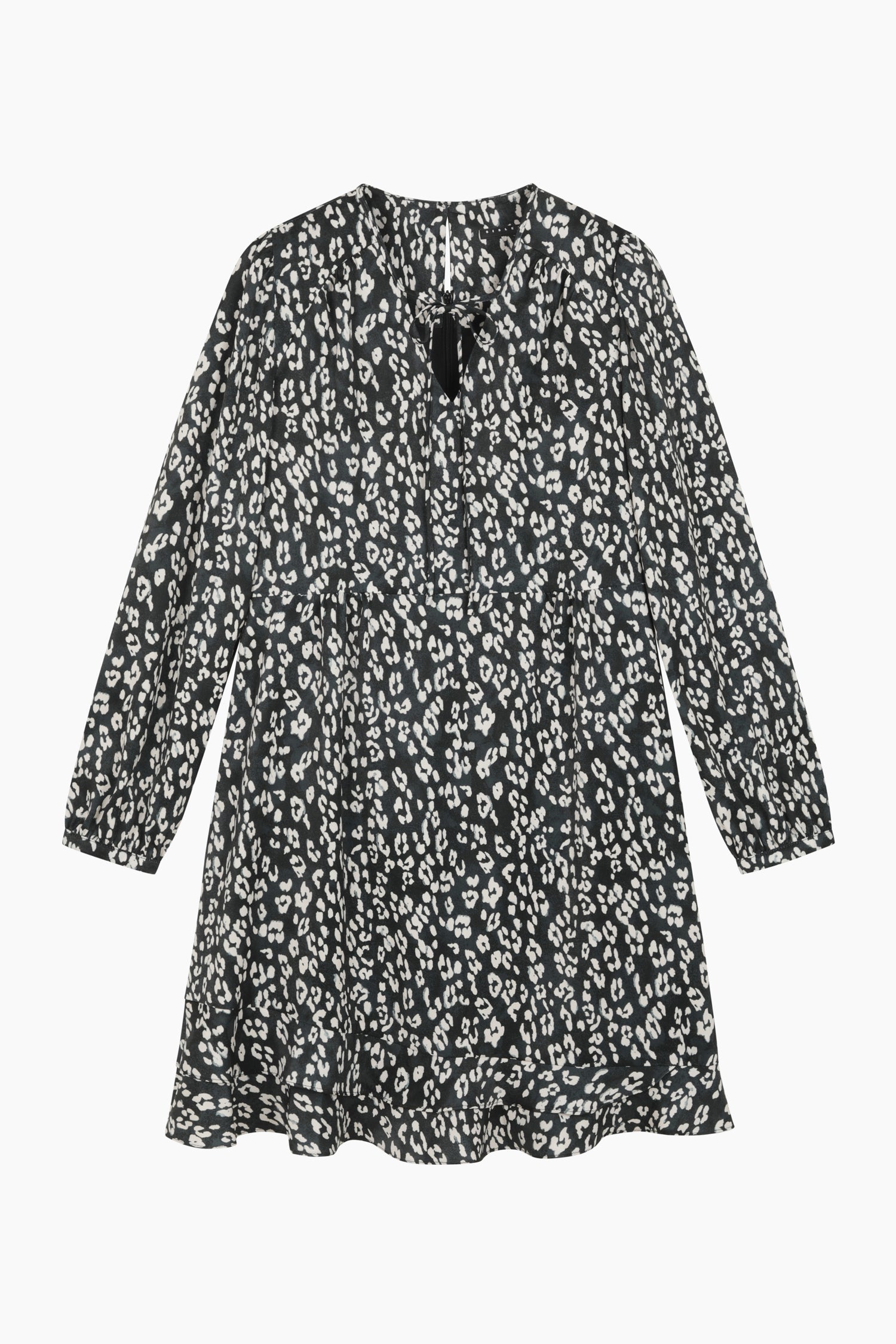 Vestito corto animalier da donna nero | Sisley Outlet