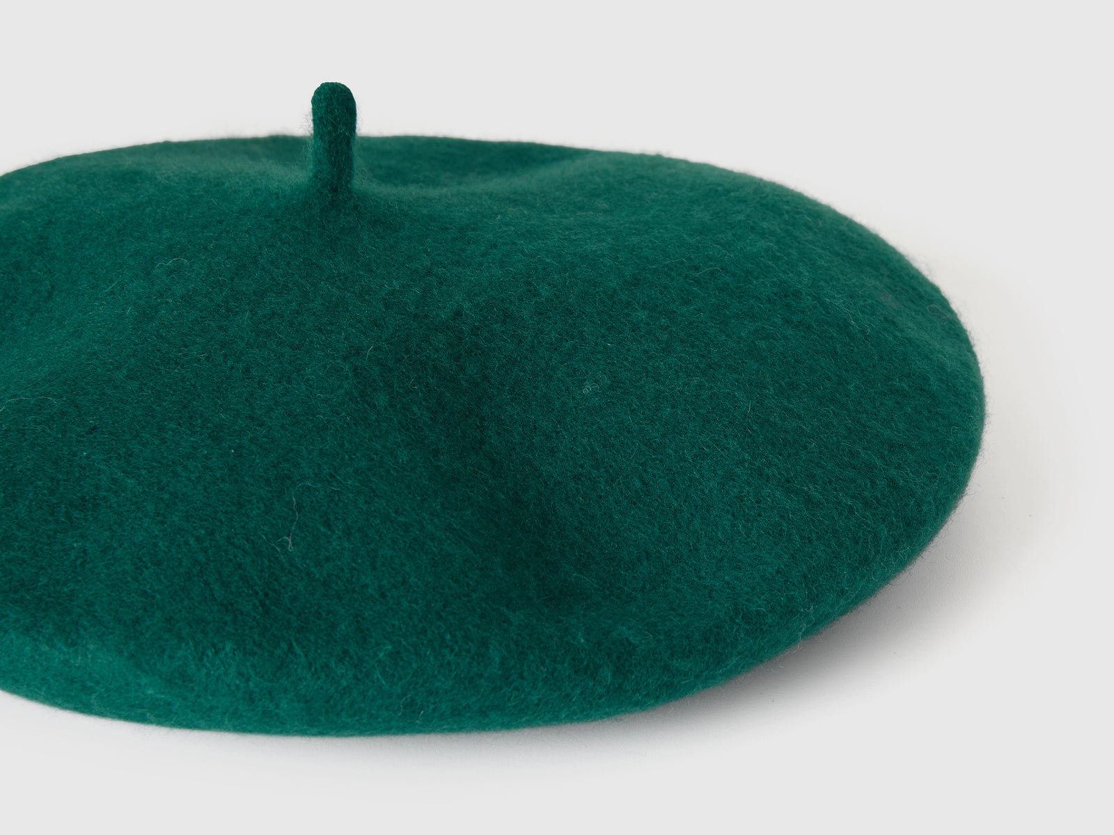 Basco classico in misto lana da donna verde scuro 3 | Benetton Outlet
