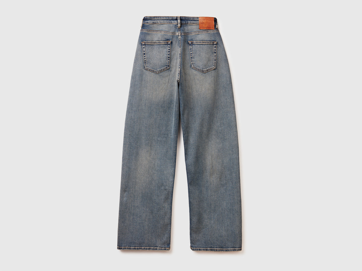 Jeans wide fit in cotone stretch