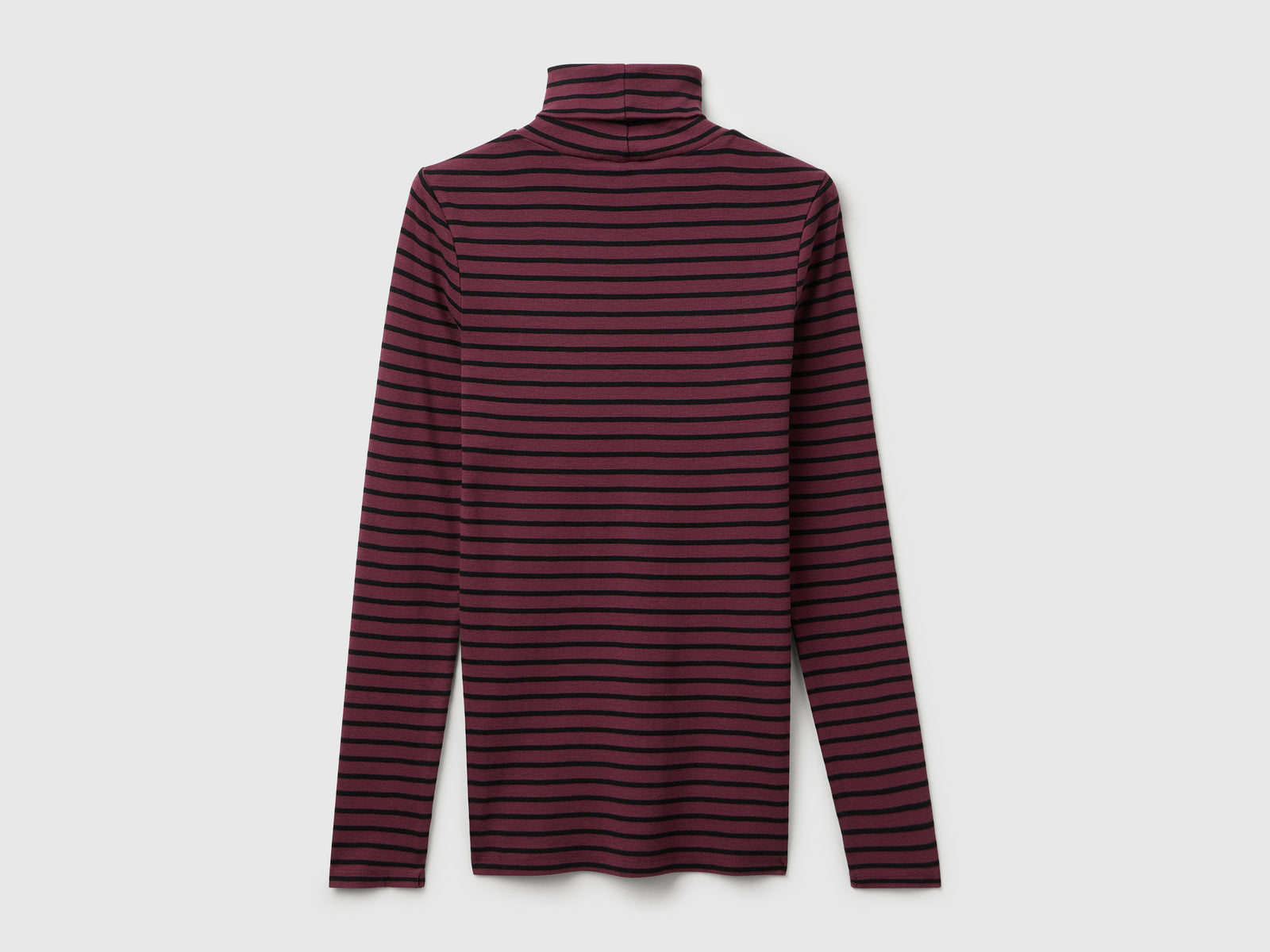 T-shirt lupetto a righe da donna bordeaux 2 | Benetton Outlet