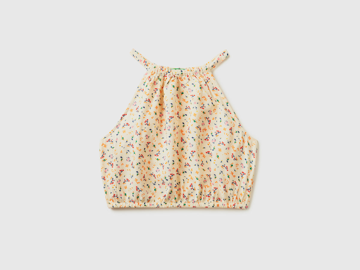 Blusa smanicata in pura viscosa